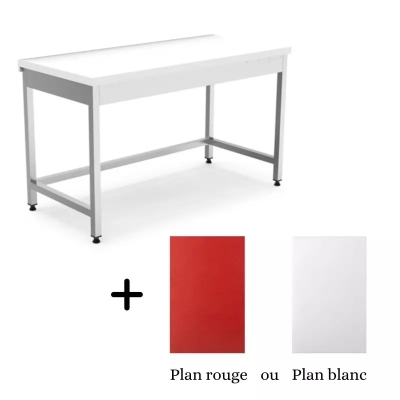 Table boucherie avec plan rouge ou blanc 